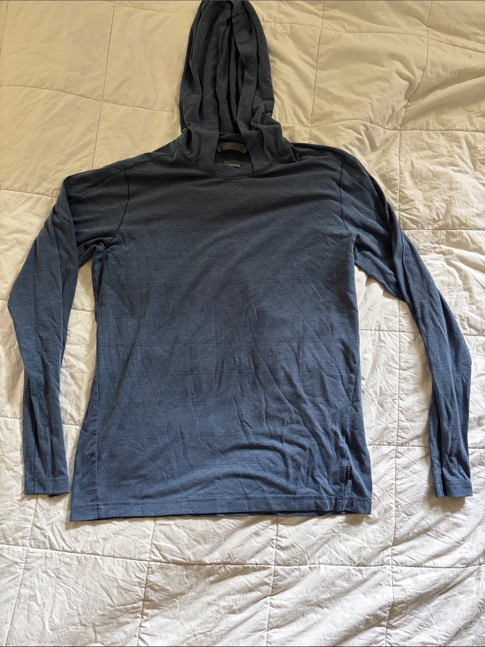 Prana Men's Long Sleeve Hooded Shirt in Dark Blue